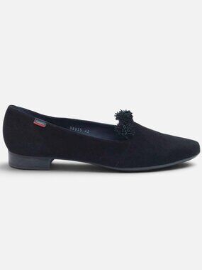 CallagHan AdaptAction Black Suede Pom Pom Loafers Flats EU 42 Spain